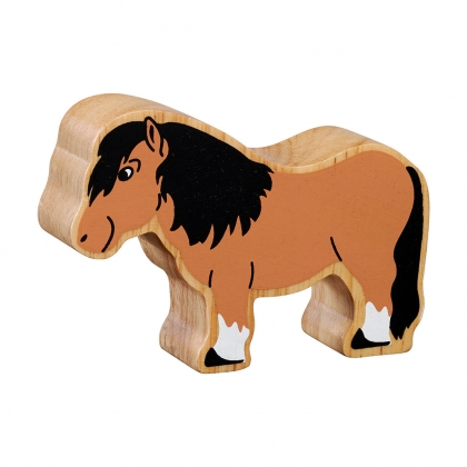 Wooden brown shetland pony toy