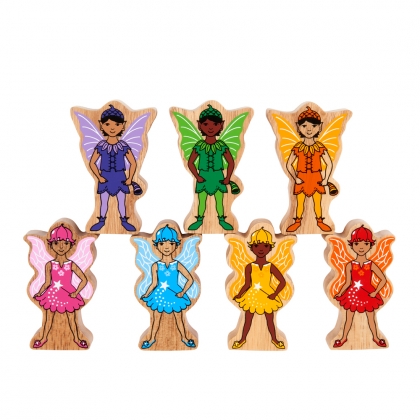 Wooden rainbow fairies playset - 7 figures