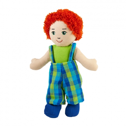 Boy rag doll - white skin red hair