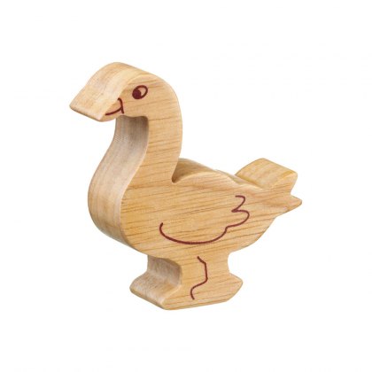 Natural wood goose toy
