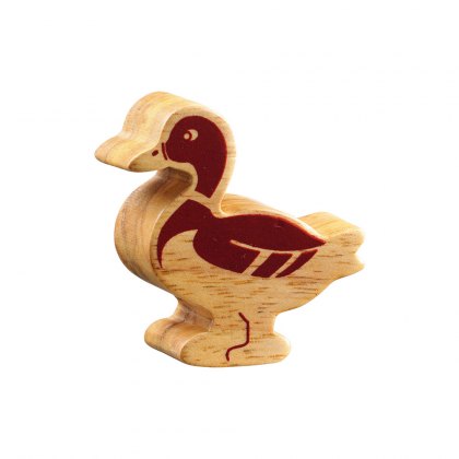 Natural wood duck toy