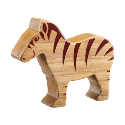 Natural wood zebra toy