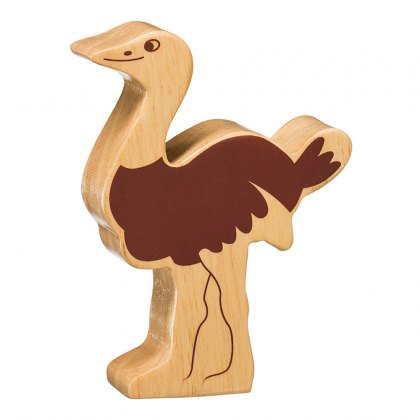 Natural wood ostrich toy
