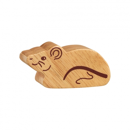 Natural wood mouse toy