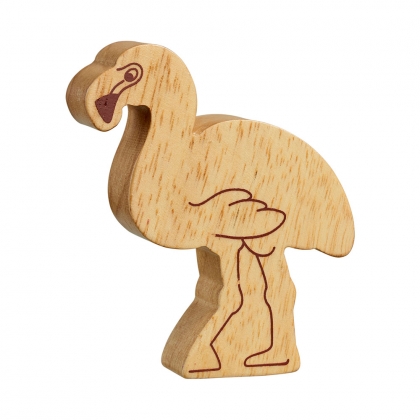Natural wood flamingo toy