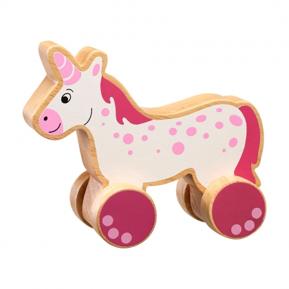 Wooden unicorn push along toy