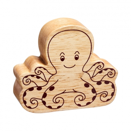 Natural wood octopus toy