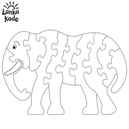 Elephant jigsaw colouring sheet