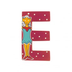 Wooden pink fairytale letter E