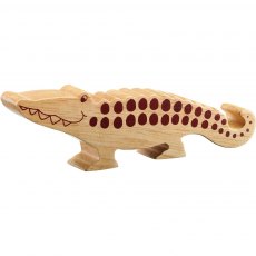 Natural wood crocodile toy