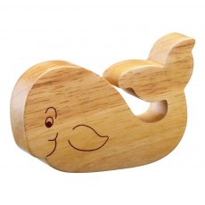 Natural wood whale toy