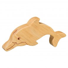 Natural wood dolphin toy