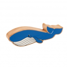 Wooden blue whale toy