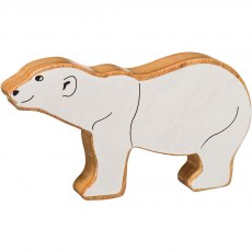 Wooden white polar bear toy