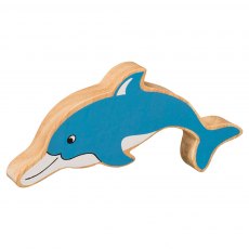 Wooden blue dolphin toy
