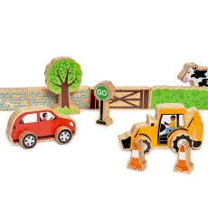 Wooden red car push along toy Wooden red car push along toy