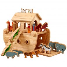 Wooden junior Noah's ark playset with colourful characters