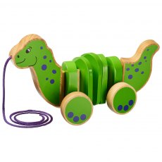 Wooden dinosaur pull along toy