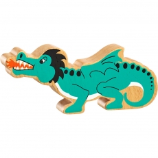 Wooden turquoise dragon toy