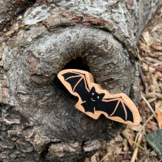 Wooden black bat toy