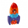 Five piece wooden toy rocket jigsaw puzzle with numbers