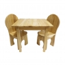 Childrens table and chair furniture set in situ made from FSC rubber wood