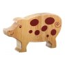 Natural wood pig toy