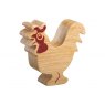 Natural wood cockerel toy