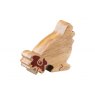 Natural wood hen toy