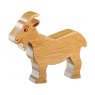 Natural wood goat toy