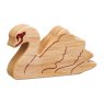 Natural wood swan toy