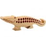 Natural wood crocodile toy