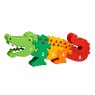 Five piece wooden toy crocodile jigsaw puzzle with numbers
