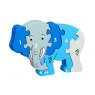 Five piece wooden toy elephant jigsaw puzzle with numbers