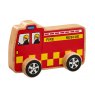 Wooden fire engine push along toy