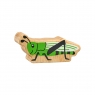 Wooden green grasshopper toy
