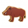 Wooden brown wild boar toy