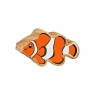 Wooden orange & white clownfish toy