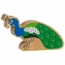 Wooden blue & green peacock toy