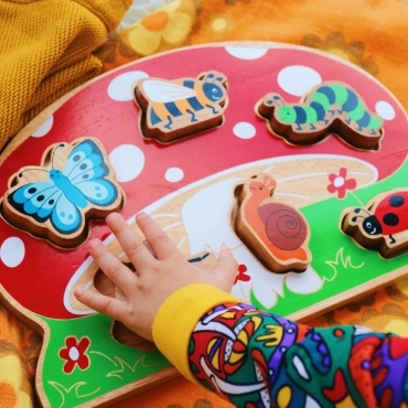 Develop dexterity skills with our shape sorting puzzles . . .