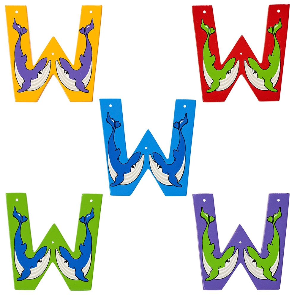 Fair Trade Wooden Animal Letter W - 5 Colourways | Lanka Kade