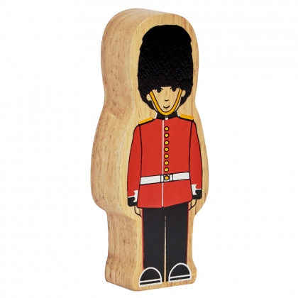 Wooden black & red guardsman toy