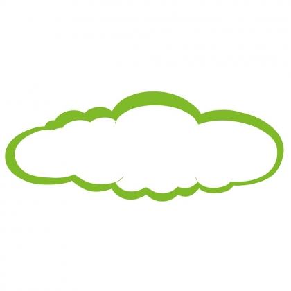 Green cloud name plaque - large