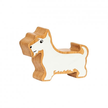 Wooden white Scottie dog Wooden white Scottie dog