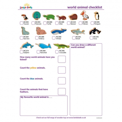 World animal checklist World animal checklist
