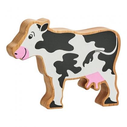 Wooden black & white cow with imperfections Wooden black & white cow with imperfections