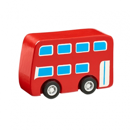Wooden mini bus push along toy with imperfections Wooden mini bus push along toy with imperfections