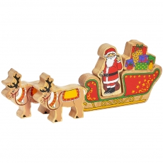 Wooden brown reindeer with reins toy