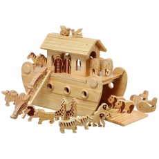 Natural deluxe Noah's ark playset with imperfections