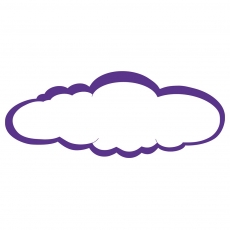 Purple cloud name plaque - large